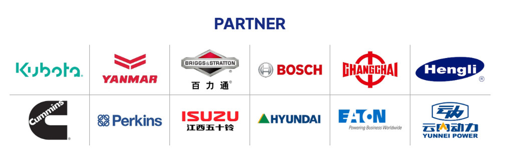 Rippa partners: Kubota, Yanmar, Briggs & Stratton, Bosch, Cummins, Perkins, Isuzu, Hyundai, Eaton and others